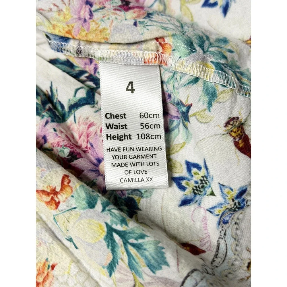 Milla by Camilla Girls Queensbee Tiered Cotton Dress Size 4 Floral Crystal